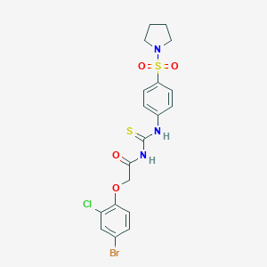 molecular formula C19H19BrClN3O4S2 B320338 N-[(4-bromo-2-chlorophenoxy)acetyl]-N'-[4-(1-pyrrolidinylsulfonyl)phenyl]thiourea 