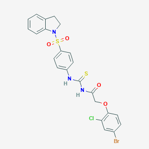 molecular formula C23H19BrClN3O4S2 B320340 2-(4-bromo-2-chlorophenoxy)-N-{[4-(2,3-dihydro-1H-indol-1-ylsulfonyl)phenyl]carbamothioyl}acetamide 