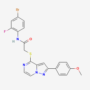 molecular formula C21H16BrFN4O2S B3203413 N-(4-bromo-2-fluorophenyl)-2-{[2-(4-methoxyphenyl)pyrazolo[1,5-a]pyrazin-4-yl]sulfanyl}acetamide CAS No. 1021255-78-6
