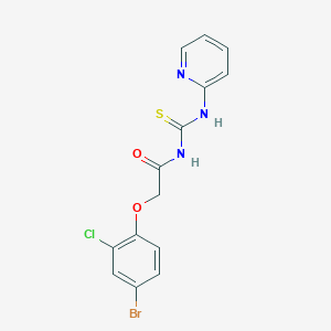 molecular formula C14H11BrClN3O2S B320343 2-(4-bromo-2-chlorophenoxy)-N-(pyridin-2-ylcarbamothioyl)acetamide 