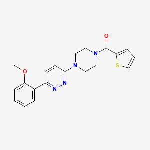 molecular formula C20H20N4O2S B3203434 (4-(6-(2-Methoxyphenyl)pyridazin-3-yl)piperazin-1-yl)(thiophen-2-yl)methanone CAS No. 1021256-41-6