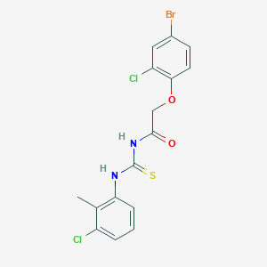 2-(4-bromo-2-chlorophenoxy)-N-[(3-chloro-2-methylphenyl)carbamothioyl]acetamide