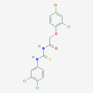 molecular formula C15H10BrCl3N2O2S B320345 2-(4-bromo-2-chlorophenoxy)-N-[(3,4-dichlorophenyl)carbamothioyl]acetamide 