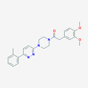 molecular formula C25H28N4O3 B3203450 2-(3,4-Dimethoxyphenyl)-1-(4-(6-(o-tolyl)pyridazin-3-yl)piperazin-1-yl)ethanone CAS No. 1021256-74-5