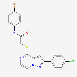 molecular formula C20H14BrClN4OS B3203460 N-(4-bromophenyl)-2-{[2-(4-chlorophenyl)pyrazolo[1,5-a]pyrazin-4-yl]sulfanyl}acetamide CAS No. 1021257-74-8