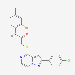 molecular formula C21H16BrClN4OS B3203467 N-(2-bromo-4-methylphenyl)-2-{[2-(4-chlorophenyl)pyrazolo[1,5-a]pyrazin-4-yl]sulfanyl}acetamide CAS No. 1021257-84-0