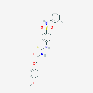 molecular formula C24H25N3O5S2 B320347 N-({4-[(3,5-dimethylphenyl)sulfamoyl]phenyl}carbamothioyl)-2-(4-methoxyphenoxy)acetamide 