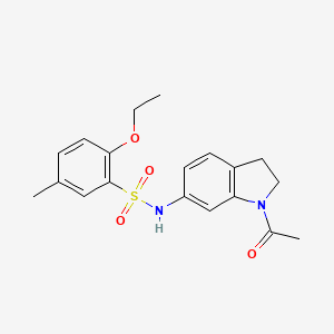 molecular formula C19H22N2O4S B3203489 N-(1-acetylindolin-6-yl)-2-ethoxy-5-methylbenzenesulfonamide CAS No. 1021259-20-0