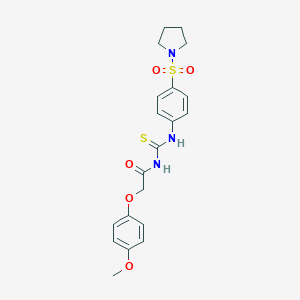 molecular formula C20H23N3O5S2 B320350 N-[(4-methoxyphenoxy)acetyl]-N'-[4-(1-pyrrolidinylsulfonyl)phenyl]thiourea 