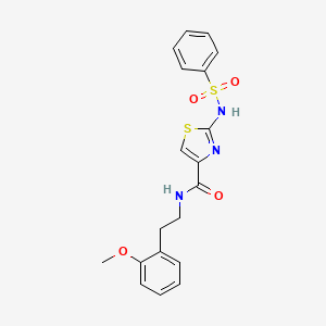 molecular formula C19H19N3O4S2 B3203507 N-(2-methoxyphenethyl)-2-(phenylsulfonamido)thiazole-4-carboxamide CAS No. 1021259-51-7