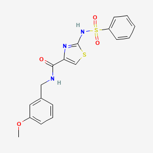 molecular formula C18H17N3O4S2 B3203517 N-(3-methoxybenzyl)-2-(phenylsulfonamido)thiazole-4-carboxamide CAS No. 1021259-69-7