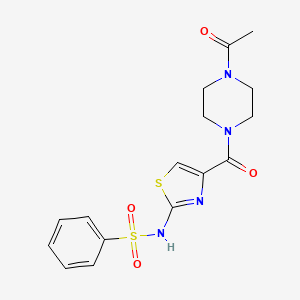 N-(4-(4-acetylpiperazine-1-carbonyl)thiazol-2-yl)benzenesulfonamide