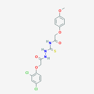 molecular formula C18H17Cl2N3O5S B320356 N-({2-[(2,4-dichlorophenoxy)acetyl]hydrazino}carbothioyl)-2-(4-methoxyphenoxy)acetamide 