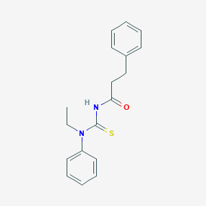 molecular formula C18H20N2OS B320357 N-[ethyl(phenyl)carbamothioyl]-3-phenylpropanamide 