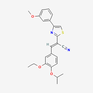molecular formula C24H24N2O3S B3203606 (E)-3-(3-ethoxy-4-isopropoxyphenyl)-2-(4-(3-methoxyphenyl)thiazol-2-yl)acrylonitrile CAS No. 1021262-34-9