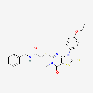 N-benzyl-2-((3-(4-ethoxyphenyl)-6-methyl-7-oxo-2-thioxo-2,3,6,7-tetrahydrothiazolo[4,5-d]pyrimidin-5-yl)thio)acetamide
