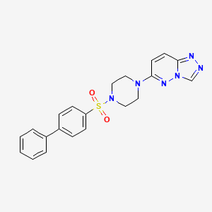 molecular formula C21H20N6O2S B3203636 6-(4-([1,1'-Biphenyl]-4-ylsulfonyl)piperazin-1-yl)-[1,2,4]triazolo[4,3-b]pyridazine CAS No. 1021263-73-9