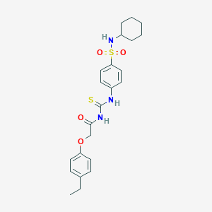 molecular formula C23H29N3O4S2 B320364 N-cyclohexyl-4-[({[(4-ethylphenoxy)acetyl]amino}carbothioyl)amino]benzenesulfonamide 