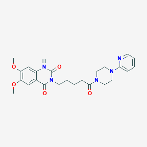 molecular formula C24H29N5O5 B3203663 6,7-dimethoxy-3-(5-oxo-5-(4-(pyridin-2-yl)piperazin-1-yl)pentyl)quinazoline-2,4(1H,3H)-dione CAS No. 1021264-20-9
