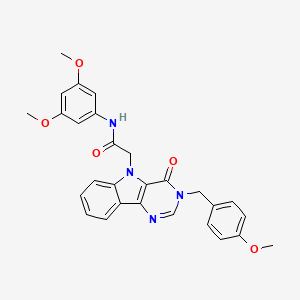 molecular formula C28H26N4O5 B3203673 N-(3,5-dimethoxyphenyl)-2-(3-(4-methoxybenzyl)-4-oxo-3H-pyrimido[5,4-b]indol-5(4H)-yl)acetamide CAS No. 1021264-27-6