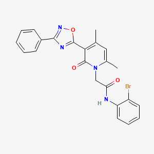 molecular formula C23H19BrN4O3 B3203705 N-(2-bromophenyl)-2-(4,6-dimethyl-2-oxo-3-(3-phenyl-1,2,4-oxadiazol-5-yl)pyridin-1(2H)-yl)acetamide CAS No. 1021265-08-6