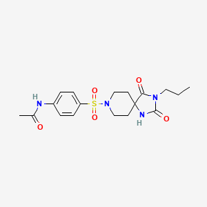 molecular formula C18H24N4O5S B3203709 N-(4-((2,4-dioxo-3-propyl-1,3,8-triazaspiro[4.5]decan-8-yl)sulfonyl)phenyl)acetamide CAS No. 1021265-09-7