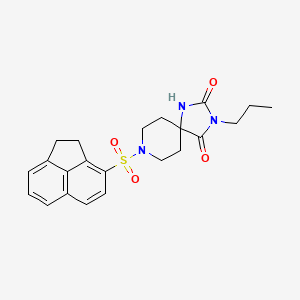 molecular formula C22H25N3O4S B3203710 8-((1,2-Dihydroacenaphthylen-3-yl)sulfonyl)-3-propyl-1,3,8-triazaspiro[4.5]decane-2,4-dione CAS No. 1021265-12-2