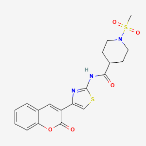 1-(methylsulfonyl)-N-(4-(2-oxo-2H-chromen-3-yl)thiazol-2-yl)piperidine-4-carboxamide