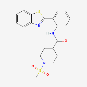 molecular formula C20H21N3O3S2 B3203740 N-(2-(benzo[d]thiazol-2-yl)phenyl)-1-(methylsulfonyl)piperidine-4-carboxamide CAS No. 1021265-75-7