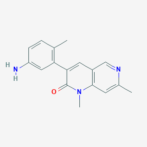 molecular formula C17H17N3O B3203775 3-(5-amino-2-methylphenyl)-1,7-dimethyl-1,6-naphthyridin-2(1H)-one CAS No. 1021535-31-8
