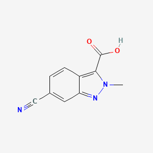 molecular formula C10H7N3O2 B3203797 2H-Indazole-3-carboxylic acid, 6-cyano-2-methyl- CAS No. 1021859-57-3