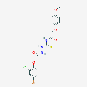 molecular formula C18H17BrClN3O5S B320380 N-({2-[(4-bromo-2-chlorophenoxy)acetyl]hydrazino}carbothioyl)-2-(4-methoxyphenoxy)acetamide 