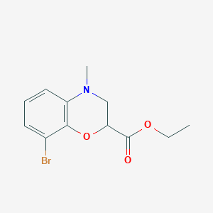 molecular formula C12H14BrNO3 B3203800 Ethyl 8-bromo-4-methyl-3,4-dihydro-2H-benzo[b][1,4]oxazine-2-carboxylate CAS No. 1021859-90-4