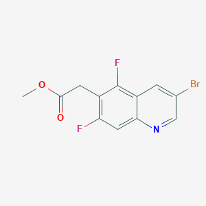 molecular formula C12H8BrF2NO2 B3203814 Methyl 2-(3-bromo-5,7-difluoroquinolin-6-yl)acetate CAS No. 1022092-14-3