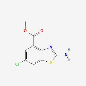 molecular formula C9H7ClN2O2S B3203862 2-Amino-6-chloro-benzothiazole-4-carboxylic acid methyl ester CAS No. 1023531-08-9