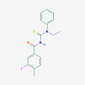 molecular formula C17H17IN2OS B320389 N-[ethyl(phenyl)carbamothioyl]-3-iodo-4-methylbenzamide 