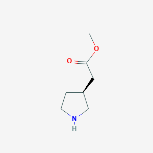 molecular formula C7H13NO2 B3203904 Methyl (S)-2-(pyrrolidin-3-yl)acetate CAS No. 1024586-64-8