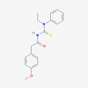 molecular formula C18H20N2O2S B320394 N-[ethyl(phenyl)carbamothioyl]-2-(4-methoxyphenyl)acetamide 