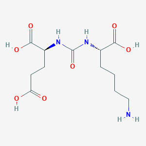 molecular formula C12H21N3O7 B3203970 (S)-2-(3-((S)-5-Amino-1-carboxypentyl)ureido)pentanedioic Acid CAS No. 1025796-32-0