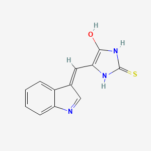 molecular formula C12H9N3OS B3203975 4-Imidazolidinone, 5-(1H-indol-3-ylmethylene)-2-thioxo- CAS No. 10258-18-1