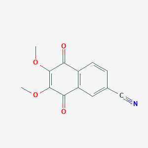 molecular formula C13H9NO4 B3203999 6,7-Dimethoxy-5,8-dioxo-5,8-dihydronaphthalene-2-carbonitrile CAS No. 102632-06-4