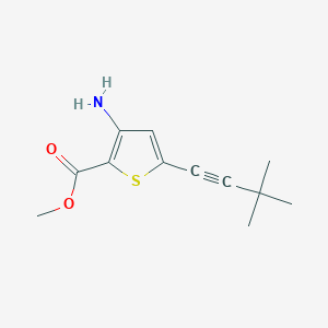 molecular formula C12H15NO2S B3204024 Methyl 3-amino-5-(3,3-dimethylbut-1-ynyl)thiophene-2-carboxylate CAS No. 1026785-75-0