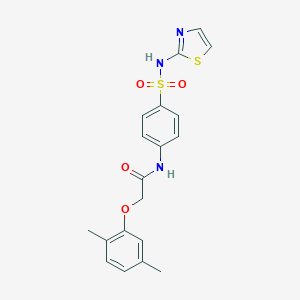 molecular formula C19H19N3O4S2 B320404 2-(2,5-dimethylphenoxy)-N-[4-(1,3-thiazol-2-ylsulfamoyl)phenyl]acetamide 