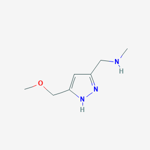 molecular formula C7H13N3O B3204086 1-[5-(methoxymethyl)-1H-pyrazol-3-yl]-N-methylmethanamine CAS No. 1027754-60-4