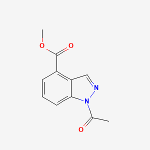 molecular formula C11H10N2O3 B3204103 1H-Indazole-4-carboxylic acid, 1-acetyl-, methyl ester CAS No. 1027991-36-1