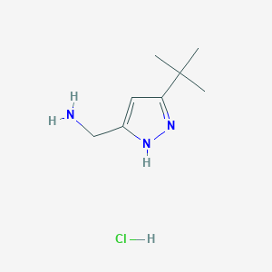 molecular formula C8H16ClN3 B3204122 (3-tert-butyl-1H-pyrazol-5-yl)methylamine hydrochloride CAS No. 1028458-52-7