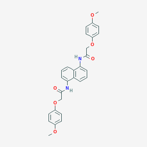 molecular formula C28H26N2O6 B320413 2-(4-methoxyphenoxy)-N-(5-{[(4-methoxyphenoxy)acetyl]amino}-1-naphthyl)acetamide 