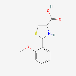 molecular formula C11H13NO3S B3204176 2-(2-Methoxyphenyl)-1,3-thiazolidine-4-carboxylic acid CAS No. 1029800-35-8