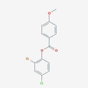 molecular formula C14H10BrClO3 B320418 2-Bromo-4-chlorophenyl 4-methoxybenzoate 