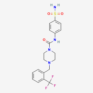 molecular formula C19H21F3N4O3S B3204256 1-(4-Aminosulfonyl-anilinoformyl)-4-(2-trifluoromethylbenzyl)-piperazine CAS No. 1032229-30-3